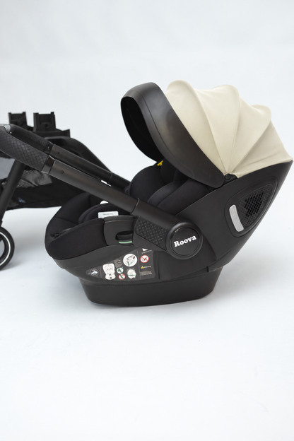 Roova® Duo iSIZE | All black /  Buttercream