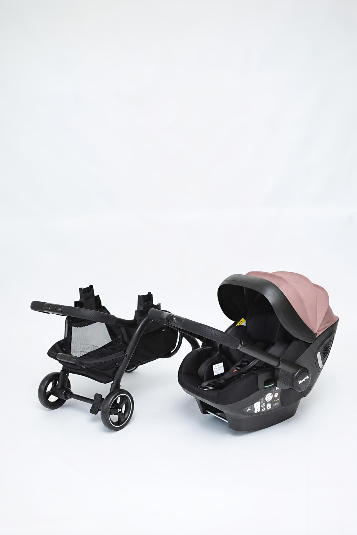 Roova® Duo iSIZE | All black / Rose